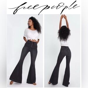 Free People Black Flare & Wide Leg Jeans
